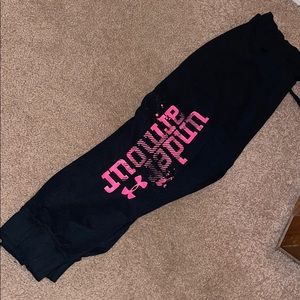 Under Armor Black And Pink Joggers